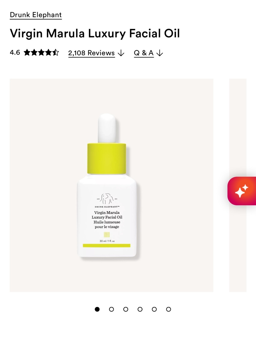 NIB Drunk Elephant Virgin Marula Luxury Facial Oil